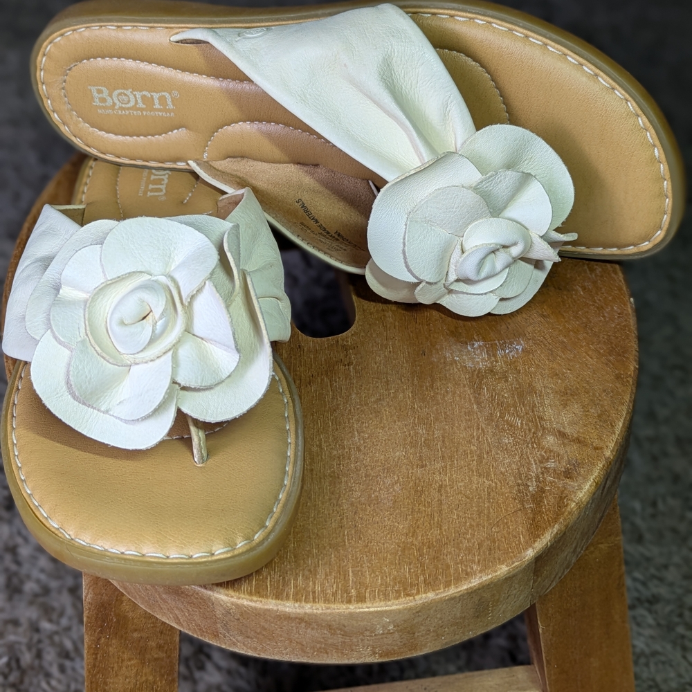 Born Cream Floral Sandals